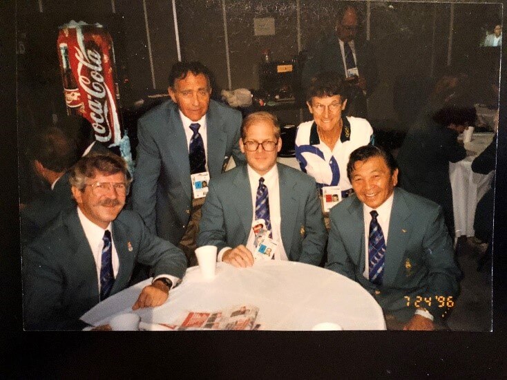 Tad Nalls, John Anderson, Roy Englert, Fran Vall and Jimmy Takemori – Technical Staff at the 1996 Atlanta Olympic Games