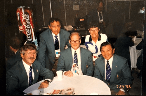 Tad Nalls, John Anderson, Roy Englert, Fran Vall and Jimmy Takemori at the 1996 Atlanta Olympics.