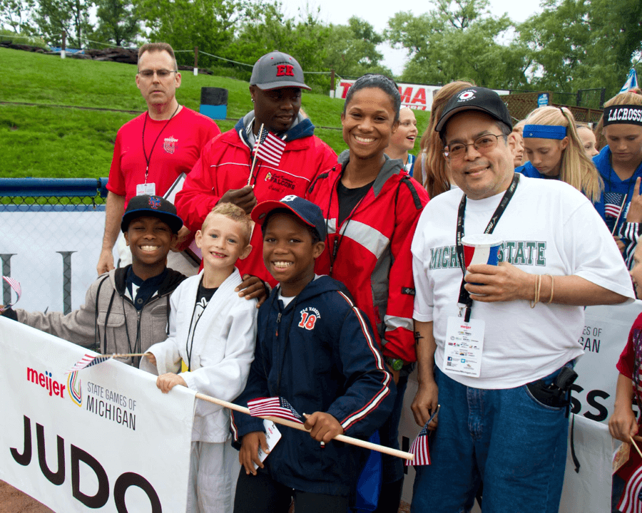 Athletes marching into the Michigan State Games 2012